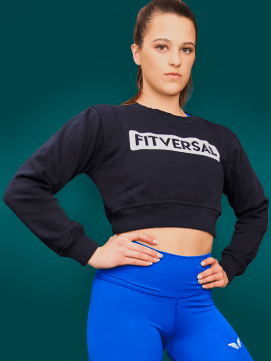 Signature Comfort Crop Sweater BLACK