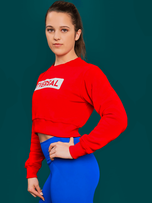 Signature Comfort Crop Sweater RED